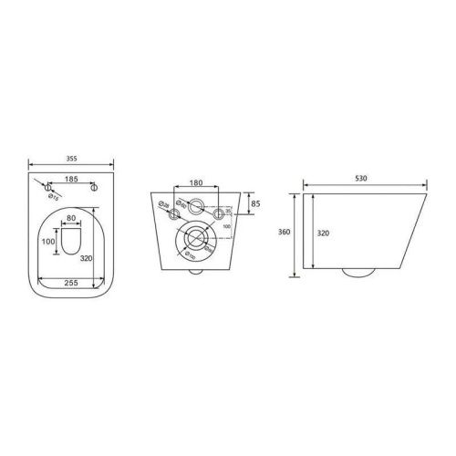 Унитаз подвесной Abber Rechteck AC1201MBE бежевый с сиденьем микролифт безободковый каскадный смыв - фото 2