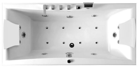 Ванна акриловая гидромассажная Gemy G9076 K 175х80 пристенная прямоугольная с каркасом