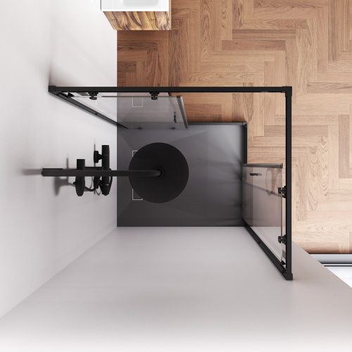 Душевой уголок Am.Pm Gem W90G-403-100280-BT 100х80 стекло прозрачное профиль черный матовый без поддона - фото 4 Душевой уголок Am.Pm Gem W90G-403-100280-BT 100х80 стекло прозрачное профиль черный матовый без поддона - фото 4