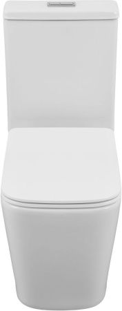 Чаша унитаза напольная Logan 00331874 цвет белый с сиденьем микролифт без бачка безободковая каскадный смыв