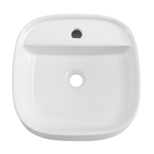 Раковина керамическая Cezares CZR-6581 42х42 накладная цвет белый 1 отверстие под смеситель - фото 3