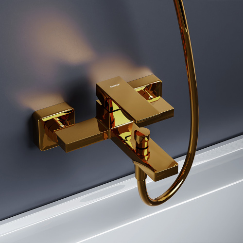 Смеситель для ванны и душа Damixa Gala 531000600 настенный золото без термостата - фото 4