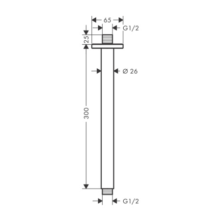 Держатель верхнего душа Hansgrohe Vernis Shape 26407000 хром