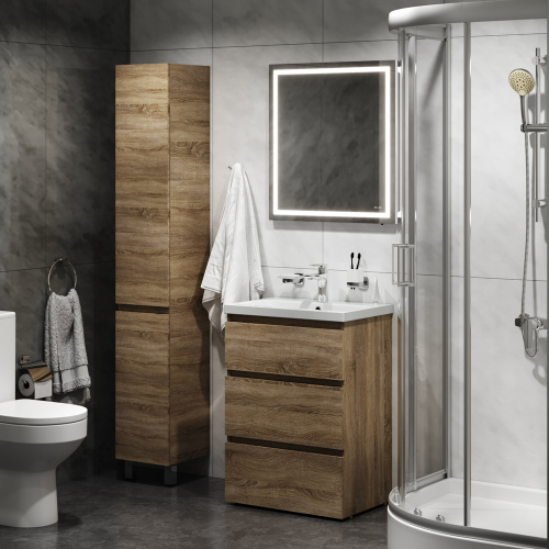 Комплект душевого уголка с поддоном с мебелью с унитазом с комплектом смесителей с душевым гарнитуром и аксессуарами Am.Pm Gem UK91SA стекло прозрачное профиль хром матовый - фото 5