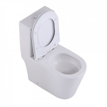 Унитаз напольный с бачком CeramaLux TR2178MN белый с сиденьем микролифт безободковый смыв торнадо