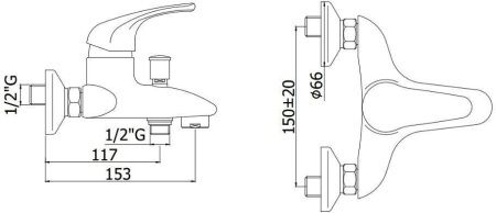 Смеситель для ванны с душем Paffoni Nettuno Due ND022CR настенный хром