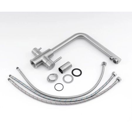 Смеситель для кухни Knotlor STREAMLINE SS-08 на мойку нержавеющая сталь