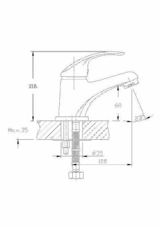 Смеситель Haiba HB36 HB1036 на раковину хром