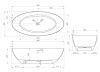 Ванна из искусственного камня Abber Stein AS9625-1.8 180х85 отдельностоящая овальная с ножками