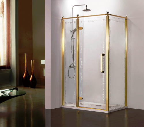 Душевой уголок Azario ONTARIO AZ-NBB1231-L 900 GOLD 120x200 стекло с рисунком профиль золото без поддона - фото 2
