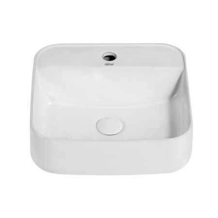 Раковина из сантехнического фаянса Abber RECHTECK AC2215 40х40 накладная цвет белый 1 отверстие под смеситель