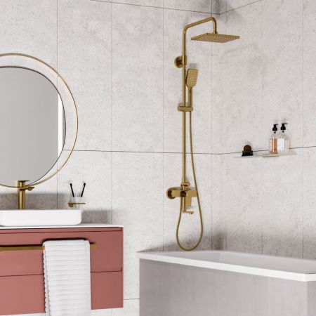 Душевая стойка Wasserkraft Aisch BK15501BG настенная цвет золото