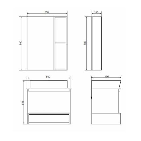 Зеркало-шкаф Comforty Прага 00004147599CF 60х80 подвесной цвет бежевый