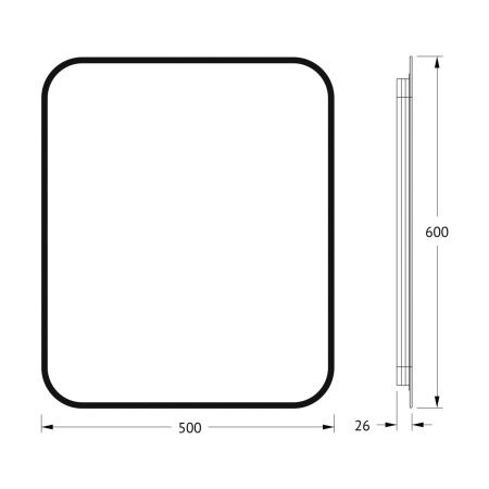 Зеркало с подсветкой Defesto AURA DF 2963 50х60 подвесное