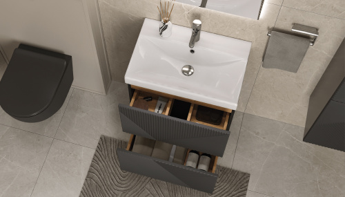 Тумба под раковину Velvex EDGE tn.EDG.9696.60.2Y графит 60х39х80 напольная цвет графит - фото 4