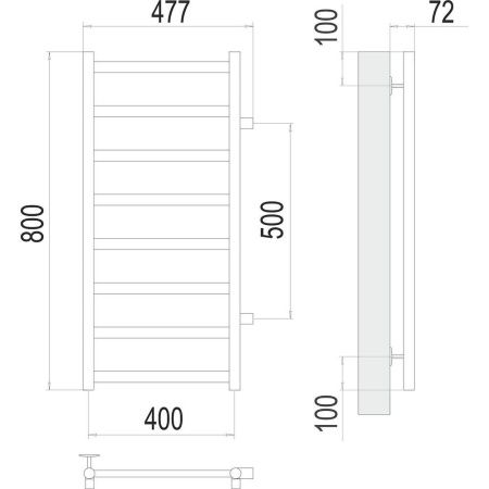 Полотенцесушитель водяной Terminus 4670078529909 50х80 хром