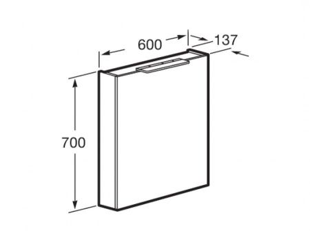 Зеркало-шкаф Roca Oleta A857646501 60х70 подвесной цвет белый