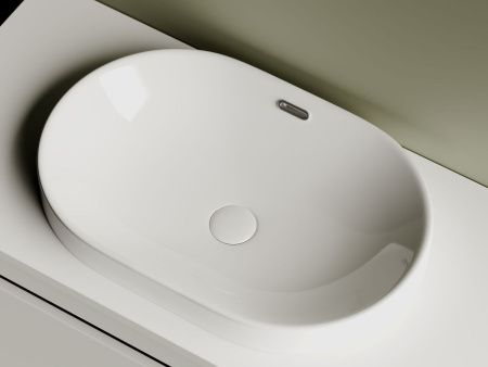 Раковина из сантехнического фарфора Ceramica Nova ELEMENT CN5020 60х40 встраиваемая цвет белый без отверстий под смеситель