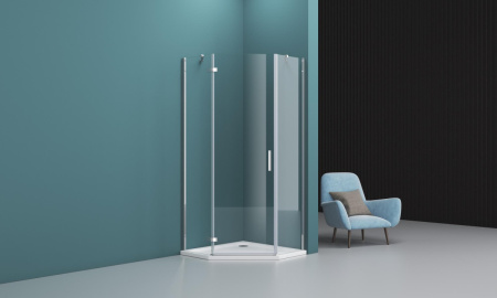 Душевой уголок BelBagno KRAFT P-1-100-C-Cr-L стекло прозрачное 6 мм