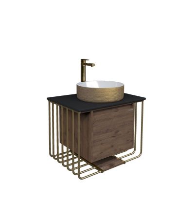 Тумба под раковину Grossman Винтаж 107008 70х50 подвесная цвет коричневый