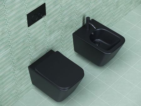 Унитаз подвесной Ceramica Nova METRIC CN3007MB черный с сиденьем микролифт безободковый душевой смыв