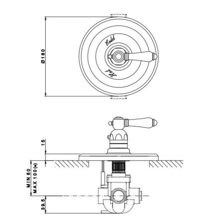 Смеситель для душа Nicolazzi Termostatico 4914CR78 встраиваемый в стену хром (внешняя часть) с термостатом