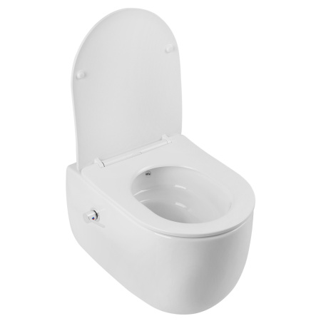 Унитаз подвесной Abber Bequem AC1104TNS белый с сиденьем микролифт безободковый смыв торнадо
