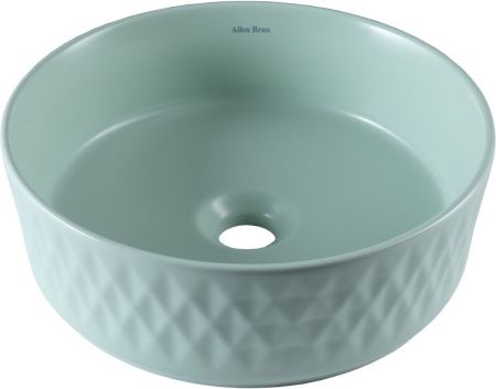 Раковина керамическая Allen Brau Fantasy 4.11033.MT 40х40 накладная цвет зеленый без отверстий под смеситель