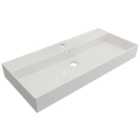 Раковина керамическая Cezares MOLVENO 46 CZR-MIL-100-LVB 100х50 подвесная цвет белый 1 отверстие под смеситель