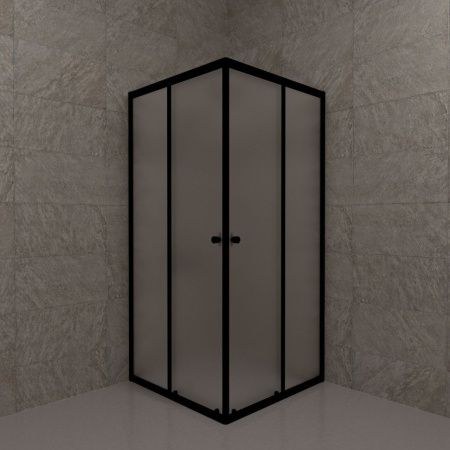 Душевой уголок Тритон Вента-БВ Щ0000073553 80х80 стекло матовое профиль черный без поддона