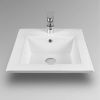 Раковина из сантехнического фарфора Bond Cube S06-410 40х40 встраиваемая цвет белый 1 отверстие под смеситель