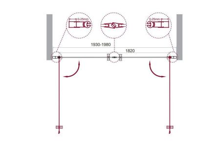 Душевая дверь BelBagno ETNA ETNA-B-2-200-C-Cr 200х195 стекло прозрачное профиль хром