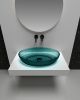 Раковина из полиэфирной смолы Abber KRISTALL AT2801Aquamarin 60х40 накладная цвет зеленый без отверстий под смеситель