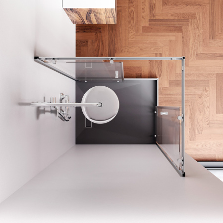 Душевой уголок Am.Pm Sunny W87G-403-10080-MT 98х78 стекло прозрачное профиль хром матовый без поддона