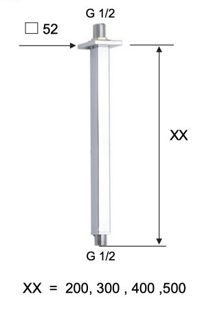 Кронштейн для верхнего душа Remer 347S50XV нержавеющая сталь