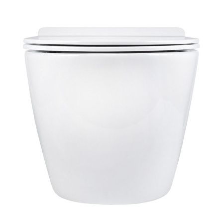 Унитаз подвесной Bond Oval F01-10Long белый с сиденьем микролифт безободковый душевой смыв