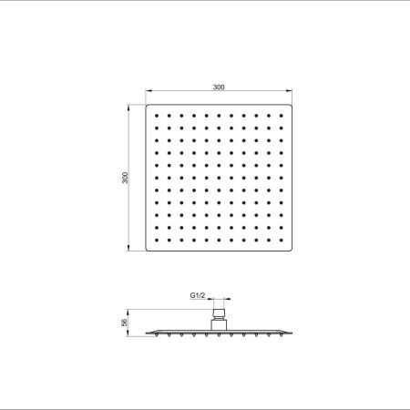 Верхний душ Wonzon & Woghand WW-88DP02-BN 30х30 никель