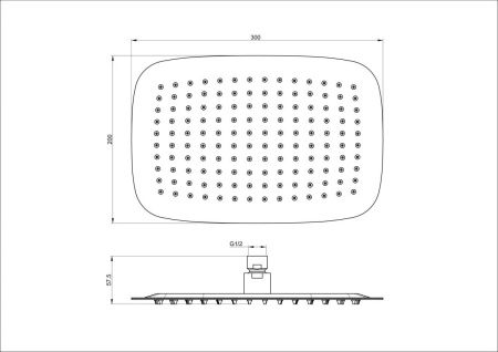 Верхний душ Wonzon & Woghand WW-88DP03-BG 30х20 золото