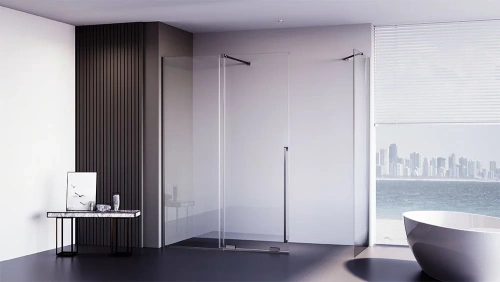 Душевой уголок Veconi Premium Trento PTC50-SP-12090-GR-01-C4 120х90 стекло прозрачное профиль графит брашированный без поддона - фото 3