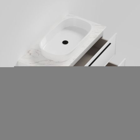 Тумба со столешницей La Fenice ELBA TWIN NFNC-01-ELB-B-100-2-3-GG 100х50 подвесная цвет белый