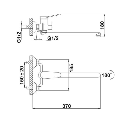 Смеситель для ванны D-Lin D147418 настенный хром - фото 2