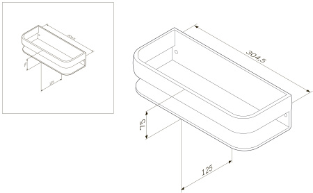 Полка в ванную комнату Am.Pm Sensation A3034800