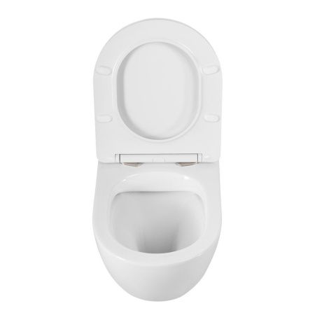 Унитаз подвесной BelBagno SFERA-R BB046CHR/SC белый с сиденьем микролифт безободковый каскадный смыв