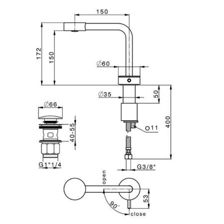 Смеситель Cisal Slim SM00071040 Акция на раковину черный