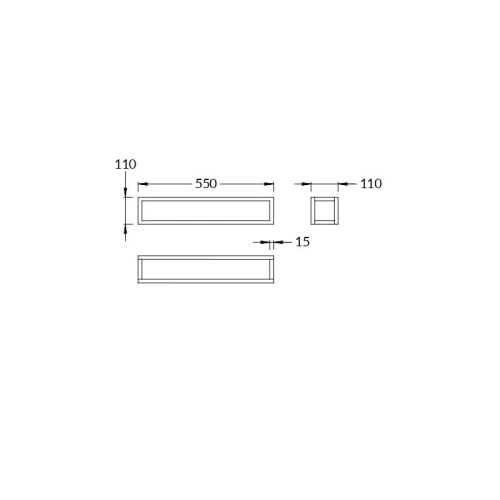 Полка Kerama Marazzi PLAZA PL.N.sh.55\BLK 60х15х15 - фото 2