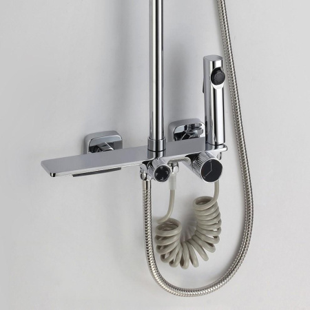 Душевая стойка D-Lin D10A13 настенная цвет белый/хром