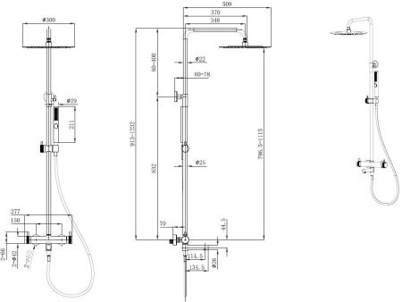 Душевая стойка Allen Brau Priority 5.31A10-BN настенная цвет никель