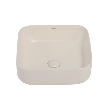 Раковина из сантехнического фаянса Abber RECHTECK AC2211MBE 40х40 накладная цвет бежевый без отверстий под смеситель