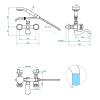 Смеситель для ванны THG Diplomate grooved rings U4B-G02-13B настенный хром