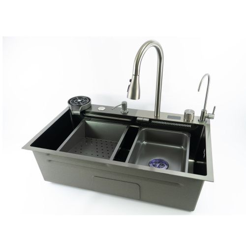Кухонная мойка Fmark FSC002Q 75х46 цвет графит поверхность матовая - фото 3